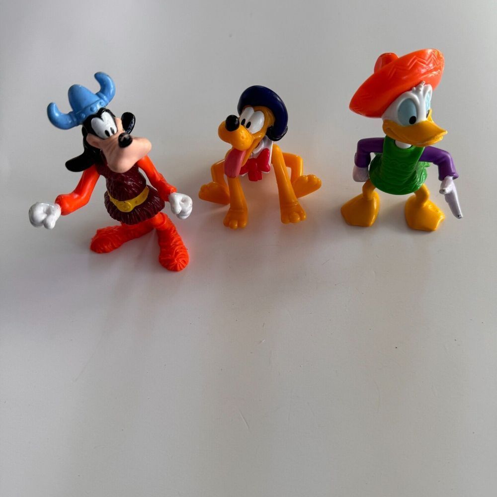 Vintage Disney World Epcot Center Mickey Mouse Friends Figure Toy Lot of 3